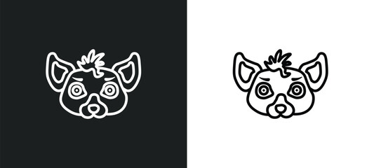 hyena line icon in white and black colors. hyena flat vector icon from hyena collection for web, mobile apps and ui. - obrazy, fototapety, plakaty