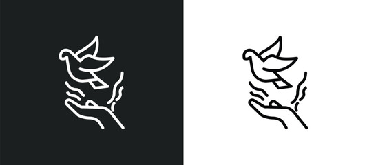 freedom line icon in white and black colors. freedom flat vector icon from freedom collection for web, mobile apps and ui.