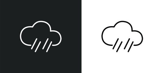 precipitation line icon in white and black colors. precipitation flat vector icon from precipitation collection for web, mobile apps and ui.