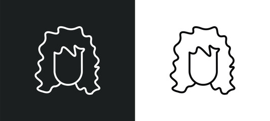 human black hair line icon in white and black colors. human black hair flat vector icon from human hair collection for web, mobile apps and ui.