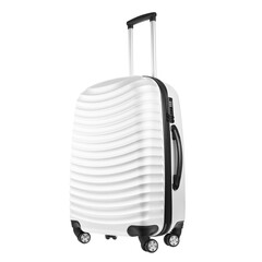 White travel suitcase cut out