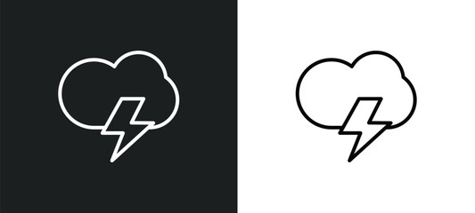stormy line icon in white and black colors. stormy flat vector icon from stormy collection for web, mobile apps and ui.