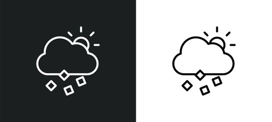 sprinkle weather line icon in white and black colors. sprinkle weather flat vector icon from sprinkle weather collection for web, mobile apps and ui.