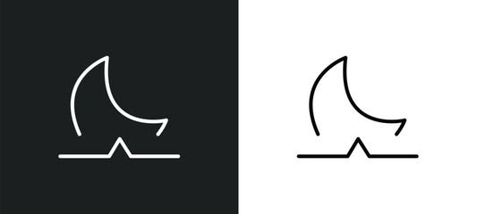 moonrise line icon in white and black colors. moonrise flat vector icon from moonrise collection for web, mobile apps and ui.