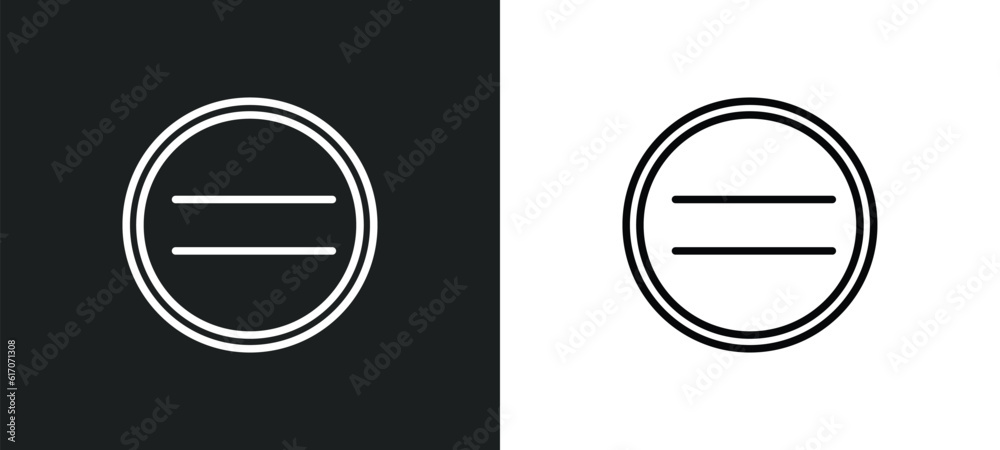 Poster pause line icon in white and black colors. pause flat vector icon from pause collection for web, mob