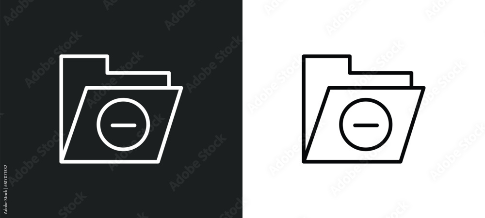 Poster remove line icon in white and black colors. remove flat vector icon from remove collection for web, 