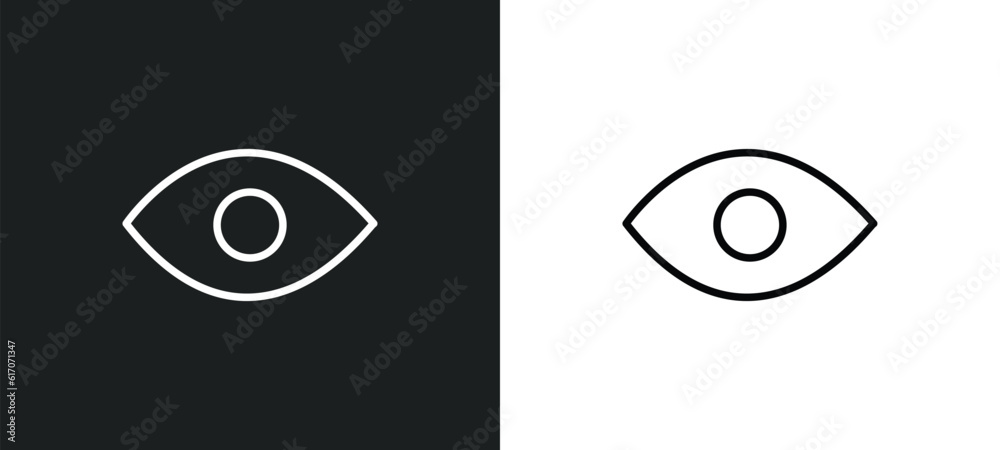 Poster visible line icon in white and black colors. visible flat vector icon from visible collection for we