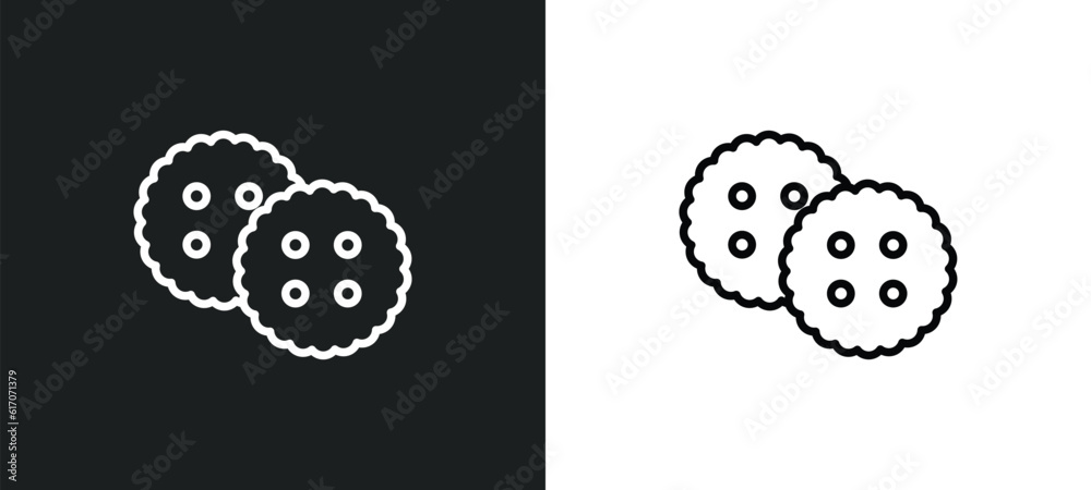 Poster cracker line icon in white and black colors. cracker flat vector icon from cracker collection for we