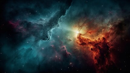 Fototapeta na wymiar Deep space. Science fiction wallpaper, planets, stars, galaxies and nebulas, Generative Ai