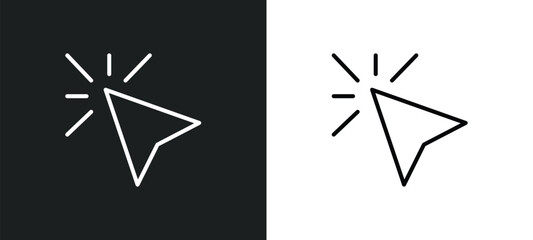 cursor line icon in white and black colors. cursor flat vector icon from cursor collection for web, mobile apps and ui.