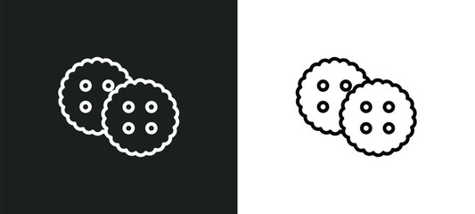 cracker line icon in white and black colors. cracker flat vector icon from cracker collection for web, mobile apps and ui.