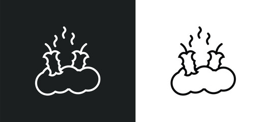 Obraz premium rubbish line icon in white and black colors. rubbish flat vector icon from rubbish collection for web, mobile apps and ui.