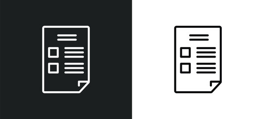 blank file line icon in white and black colors. blank file flat vector icon from blank file collection for web, mobile apps and ui.