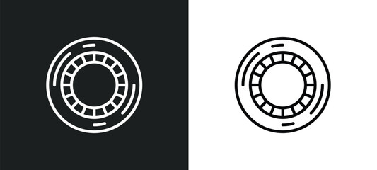 hue circle line icon in white and black colors. hue circle flat vector icon from hue circle collection for web, mobile apps and ui.