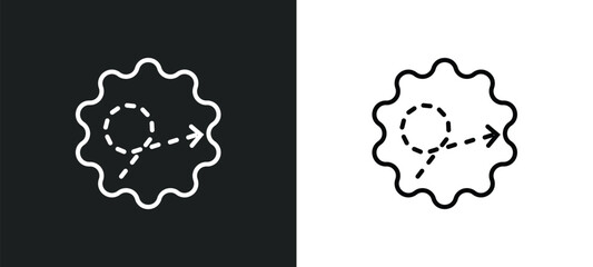 scribble broken line icon in white and black colors. scribble broken flat vector icon from scribble broken collection for web, mobile apps and ui.