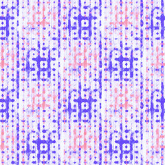 Pink, Purple and White Mottled Textured Ornate Checked Pattern