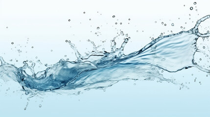 A vibrant blue water splash on a clean white background