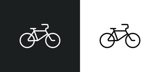 bicycle line icon in white and black colors. bicycle flat vector icon from bicycle collection for web, mobile apps and ui.