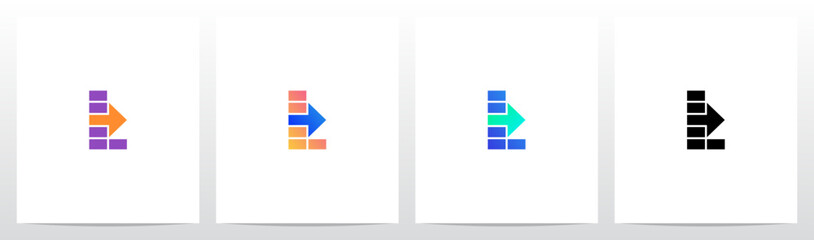 Rectangles And Arrow Letter Logo DesignL