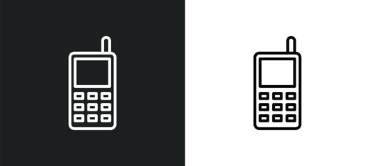 phone toy line icon in white and black colors. phone toy flat vector icon from phone toy collection for web, mobile apps and ui.