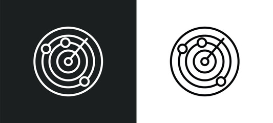 radar sweep line icon in white and black colors. radar sweep flat vector icon from radar sweep collection for web, mobile apps and ui.