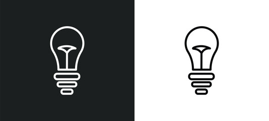 old light bulb line icon in white and black colors. old light bulb flat vector icon from old light bulb collection for web, mobile apps and ui.