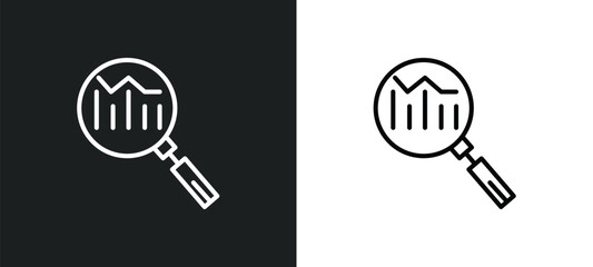 search engine marketing line icon in white and black colors. search engine marketing flat vector icon from search engine marketing collection for web, mobile apps and ui.