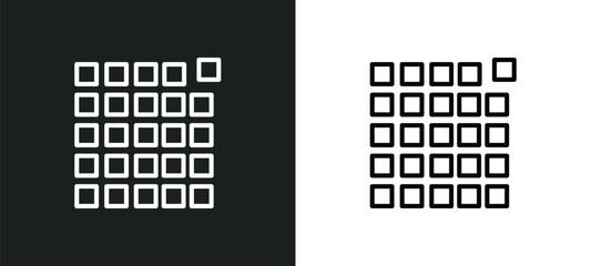 pixels per inch line icon in white and black colors. pixels per inch flat vector icon from pixels per inch collection for web, mobile apps and ui.