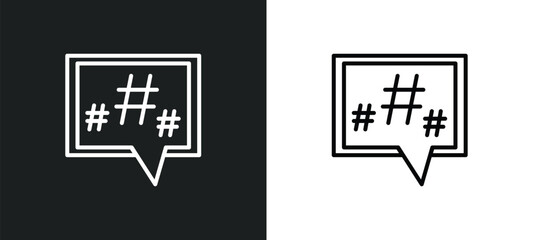 microblogging line icon in white and black colors. microblogging flat vector icon from microblogging collection for web, mobile apps and ui.