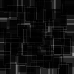 Original vector abstract geometric pattern in the form of black squares and rectangles on a gray background