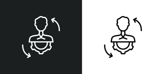 adaptation line icon in white and black colors. adaptation flat vector icon from adaptation collection for web, mobile apps and ui.