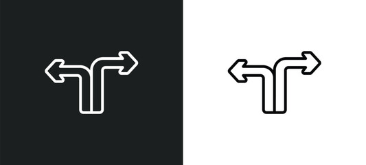 decision line icon in white and black colors. decision flat vector icon from decision collection for web, mobile apps and ui.