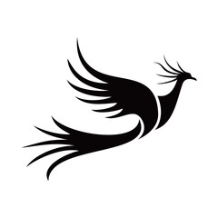 phoenix silhouette logo design. fire bird in mythology.