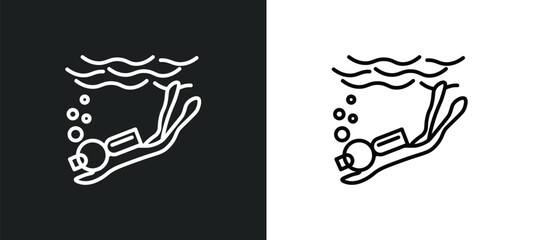 snow slide zone line icon in white and black colors. snow slide zone flat vector icon from snow slide zone collection for web, mobile apps and ui.