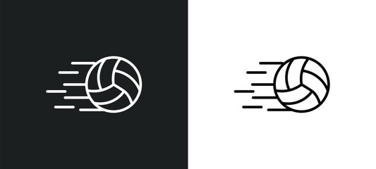 volleyball ball line icon in white and black colors. volleyball ball flat vector icon from volleyball ball collection for web, mobile apps and ui.
