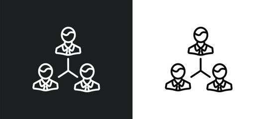 coordinating people line icon in white and black colors. coordinating people flat vector icon from coordinating people collection for web, mobile apps and ui.