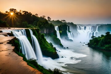 waterfall in plitvice national park generated by AI