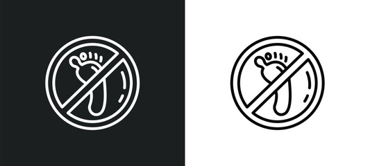 no step line icon in white and black colors. no step flat vector icon from no step collection for web, mobile apps and ui.