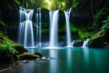 waterfall in plitvice national park generated by AI