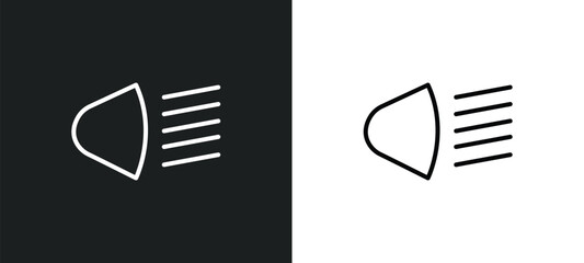 high beam line icon in white and black colors. high beam flat vector icon from high beam collection for web, mobile apps and ui. © IconArt