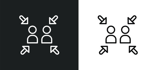 assembly area line icon in white and black colors. assembly area flat vector icon from assembly area collection for web, mobile apps and ui.