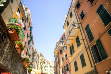 Obraz premium The central street of Riomaggiore Cinque Terre