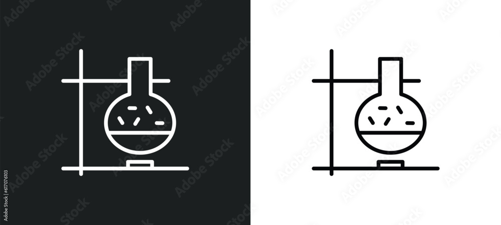 Poster lab line icon in white and black colors. lab flat vector icon from lab collection for web, mobile ap
