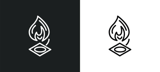 burner line icon in white and black colors. burner flat vector icon from burner collection for web, mobile apps and ui.