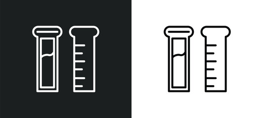 test tube line icon in white and black colors. test tube flat vector icon from test tube collection for web, mobile apps and ui.