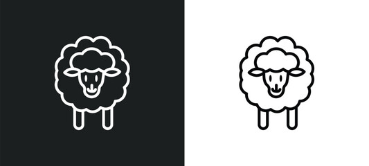 lamb line icon in white and black colors. lamb flat vector icon from lamb collection for web, mobile apps and ui. © IconArt