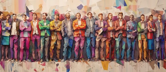 many colorful people standing all by themselves generative AI