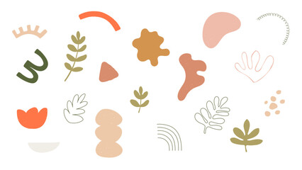 Simple hand drawn vector doodle shapes set. Elements for decoration and design.