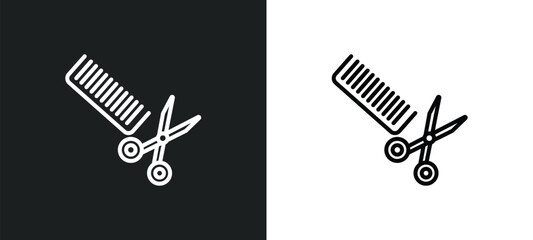 hairdresser line icon in white and black colors. hairdresser flat vector icon from hairdresser collection for web, mobile apps and ui.