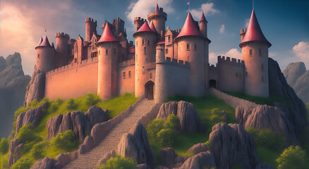 Fototapeta premium castle in the sunset